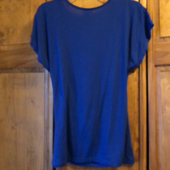 Daytrip Royal Blue Flutter Sleeve Shirt Small - Picture 4 of 4